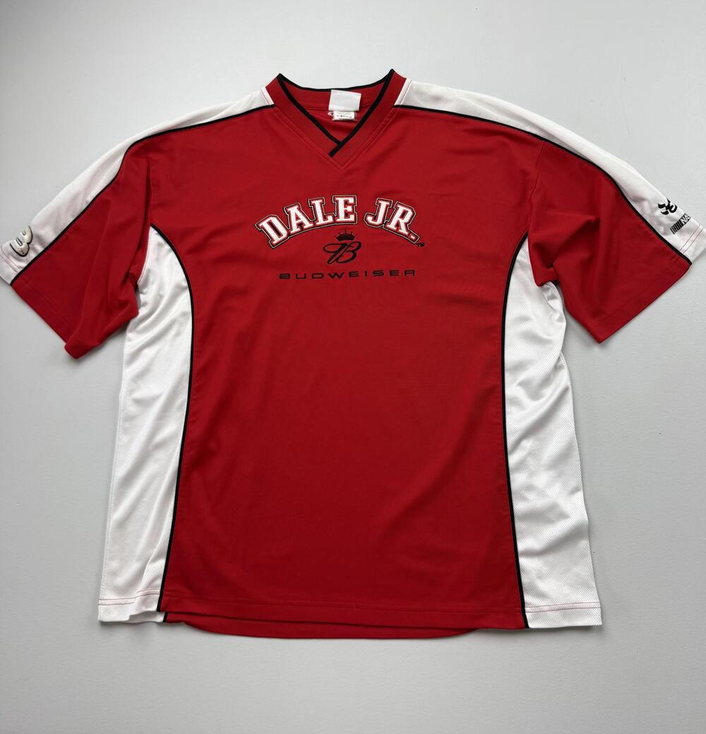 Dale Earnhardt Jr 8 Shirt Mens Red NASCAR Auto Racing Budweiser Chase Read